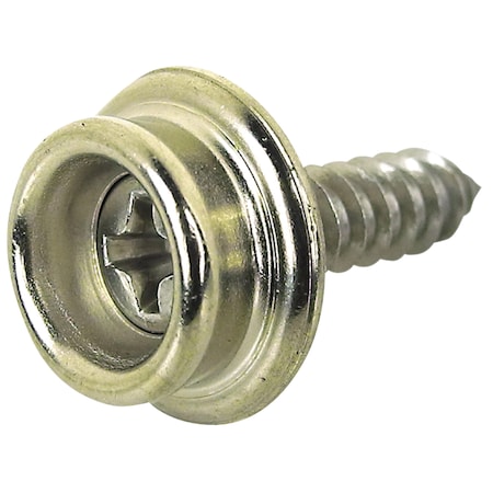 Seachoice Stainless Steel Button Stud With Tapping Screw#8 x 3/8", Male, Qty. 40 59397